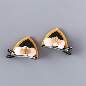 Cat Ear Hair Clip in Yellow & Black