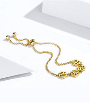 Load image into Gallery viewer, Gold Paw Print Bracelet adjustable
