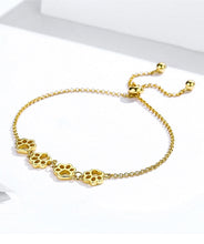 Load image into Gallery viewer, Gold Paw Print Bracelet adjustable
