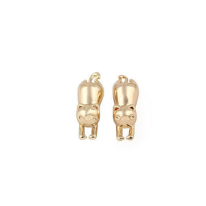 Gold Stretch Cat Stud Earrings