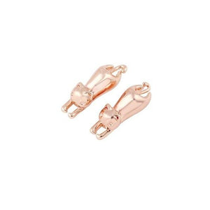 Rose Gold Stretch Cat Stud Earrings